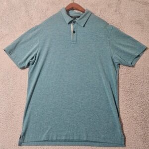 Public Rec Polo Shirt Mens Sz Large Blue Heather Cotton‎ Stretch Sports Collared
